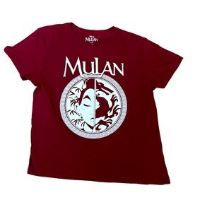 Disney's Mulan Maroon & White Graphic Crop Tee Size S